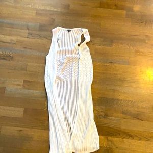 White knit tank cardi